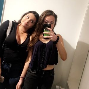 LA Hearts navy, button up tank